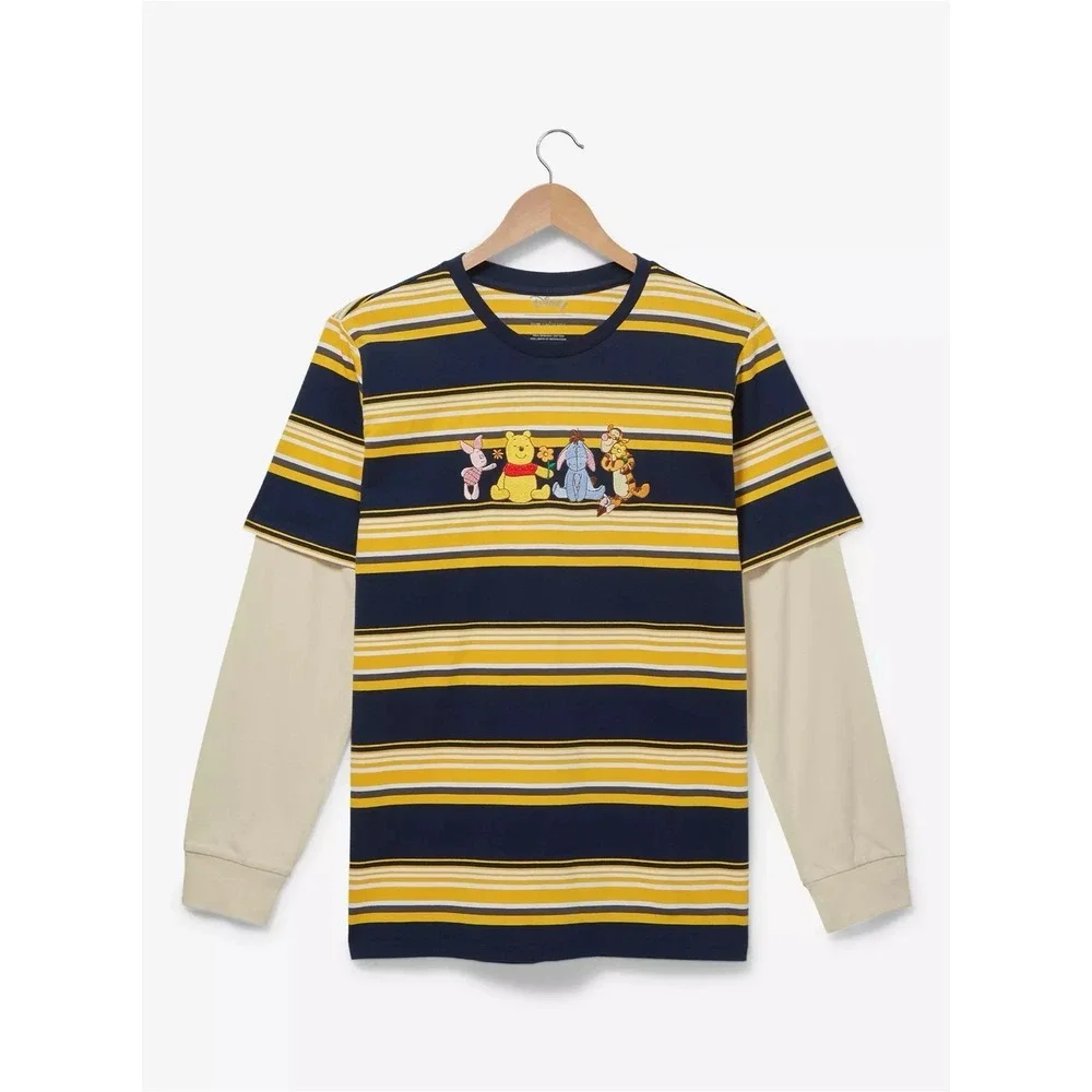 Disney Winnie the Pooh Characters Striped Layered Long Sleeve T-Shirt - BoxLunch